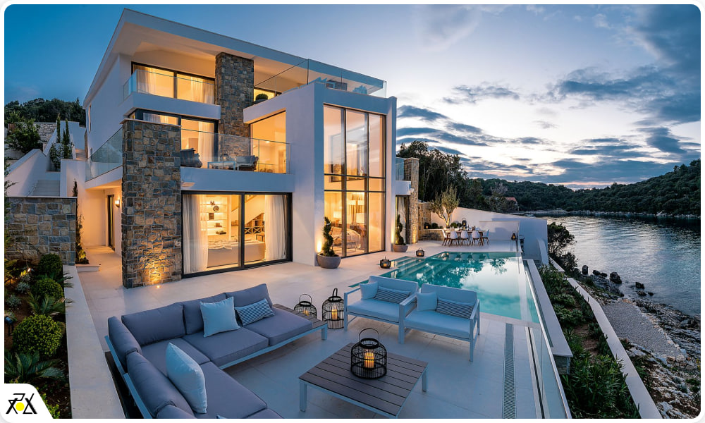 زیباترین نمای ساختمان ویلایی 